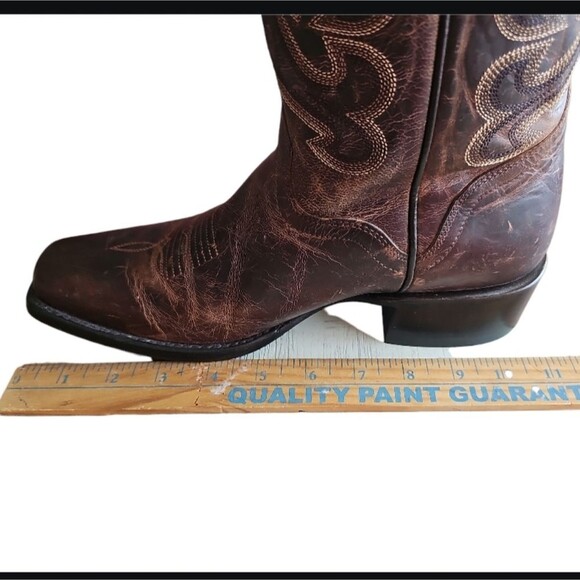 J.B. Dillon NWT Goat Leather Western Cowboy Rodeo Boots Sz 9B Distressed Brown - Picture 15 of 16